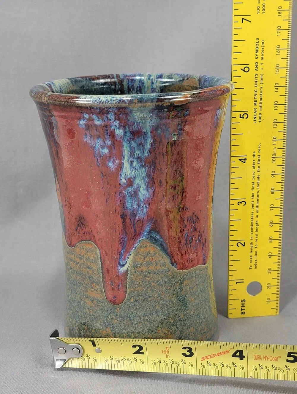 Nick Blaisdell Vase Stoneware Drip Glaze Dalton Ranch Pottery CO Handcrafted USA